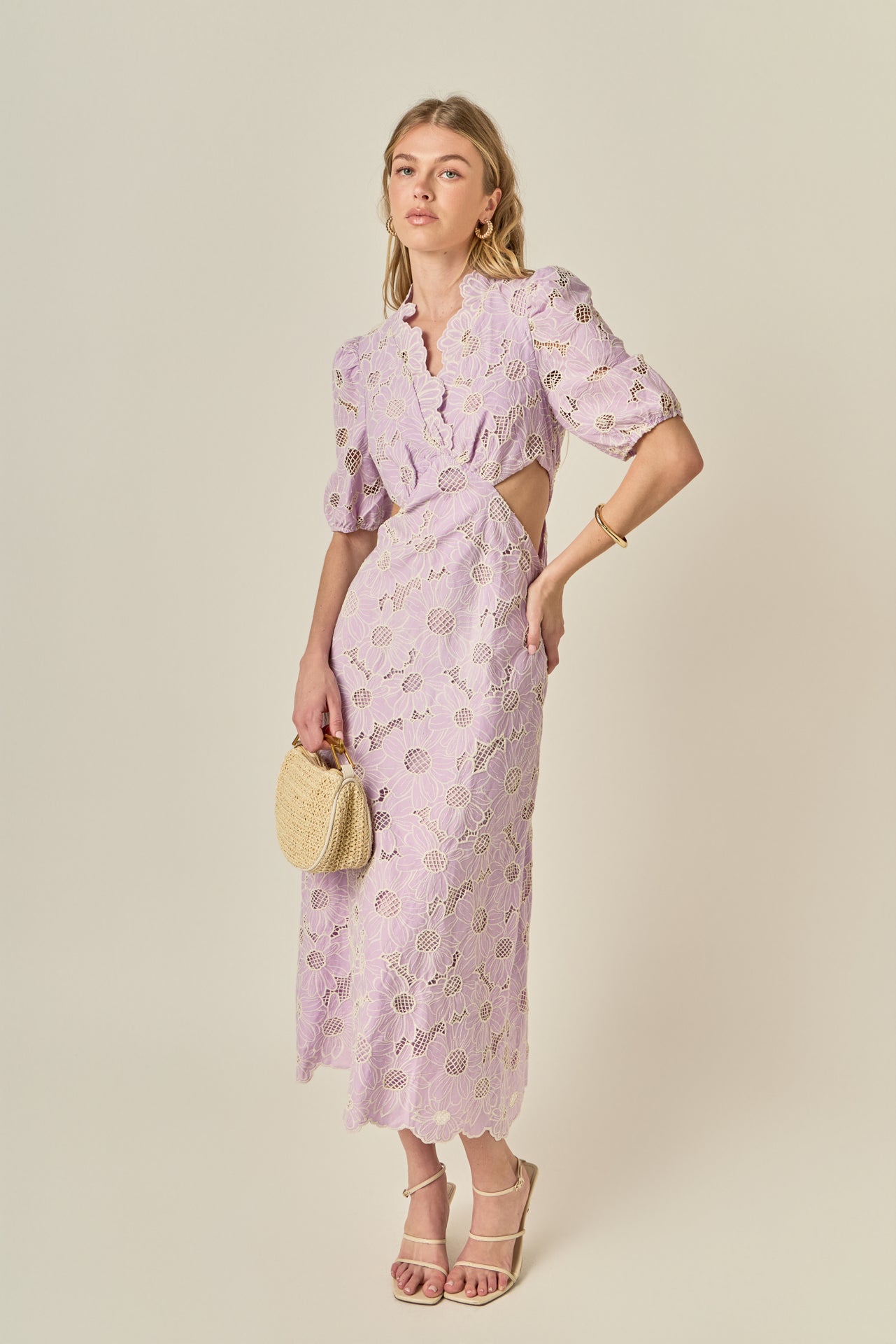 ENGLISH FACTORY - Lilac Bloom Cutout Dress - DRESSES available at Objectrare