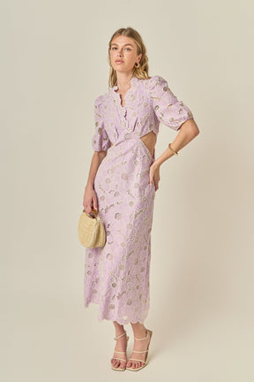 ENGLISH FACTORY - Lilac Bloom Cutout Dress - DRESSES available at Objectrare