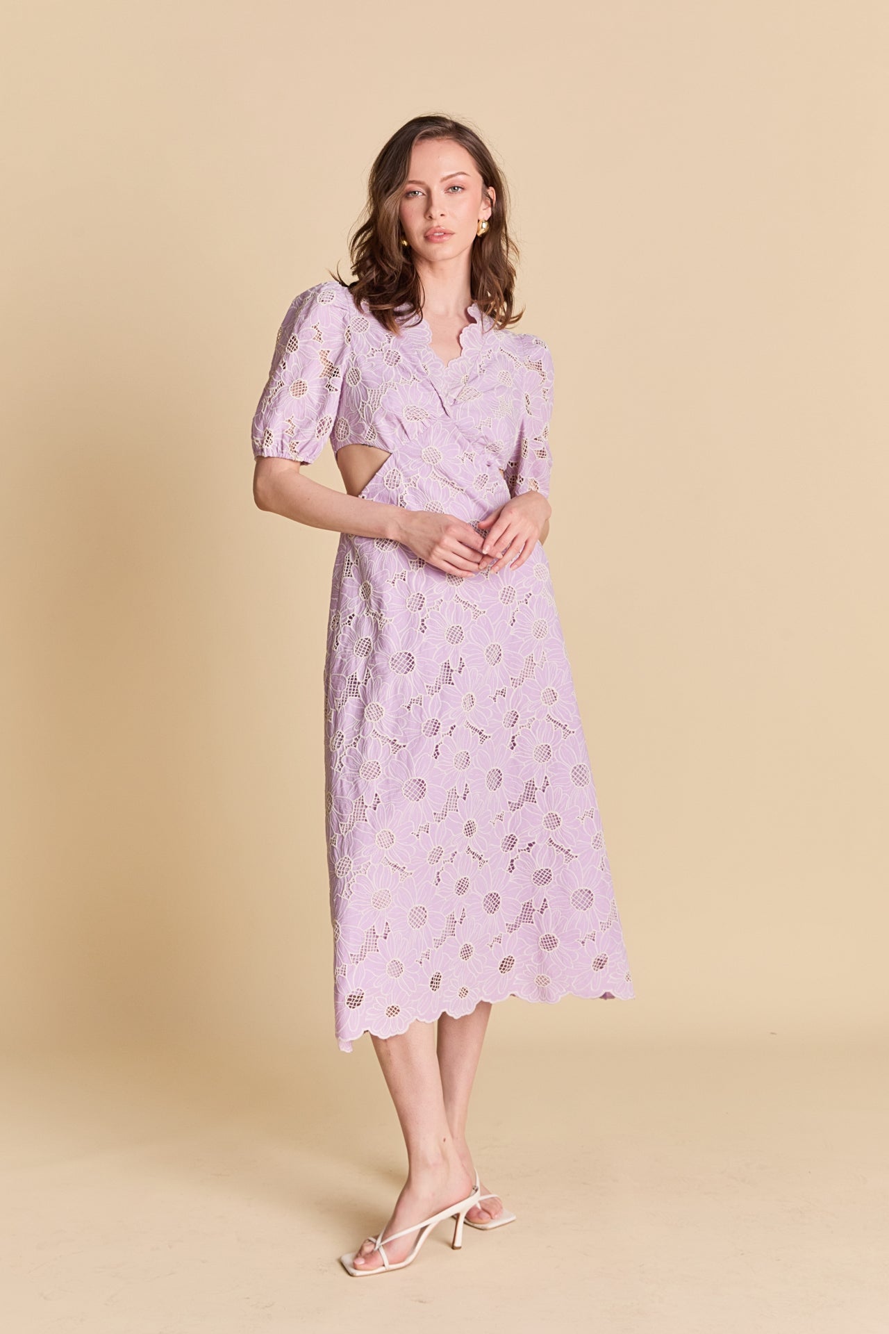 ENGLISH FACTORY - Lilac Bloom Cutout Dress - DRESSES available at Objectrare