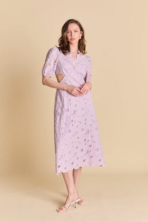 ENGLISH FACTORY - Lilac Bloom Cutout Dress - DRESSES available at Objectrare