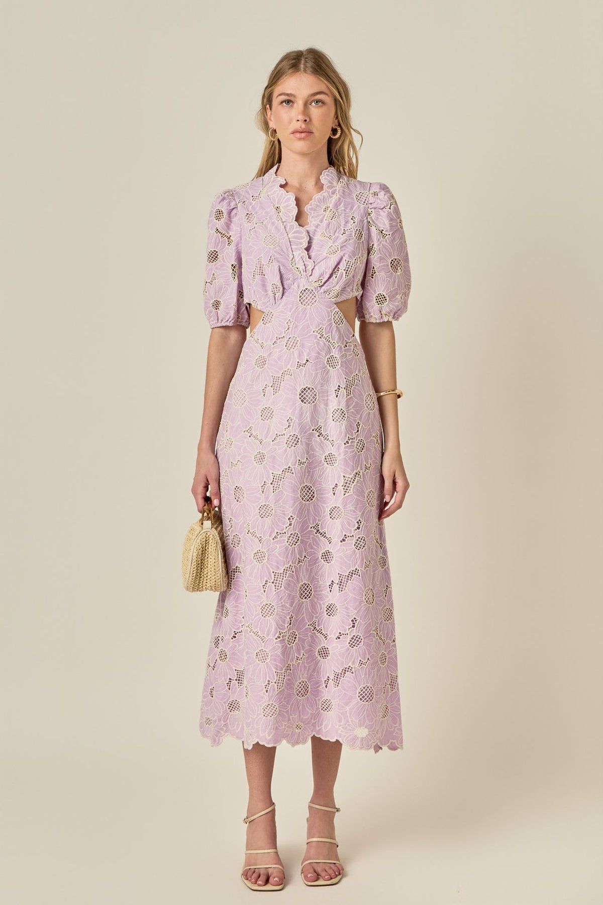 ENGLISH FACTORY - Lilac Bloom Cutout Dress - DRESSES available at Objectrare
