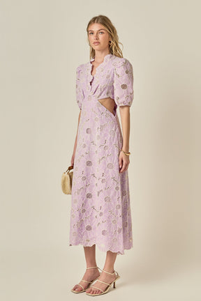 ENGLISH FACTORY - Lilac Bloom Cutout Dress - DRESSES available at Objectrare