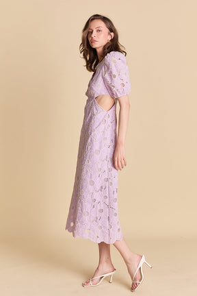 ENGLISH FACTORY - Lilac Bloom Cutout Dress - DRESSES available at Objectrare