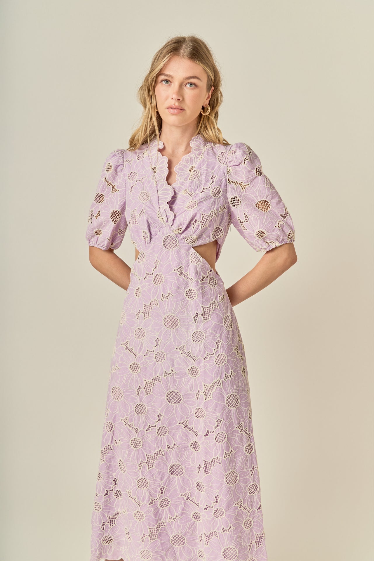 ENGLISH FACTORY - Lilac Bloom Cutout Dress - DRESSES available at Objectrare