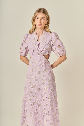 ENGLISH FACTORY - Lilac Bloom Cutout Dress - DRESSES available at Objectrare