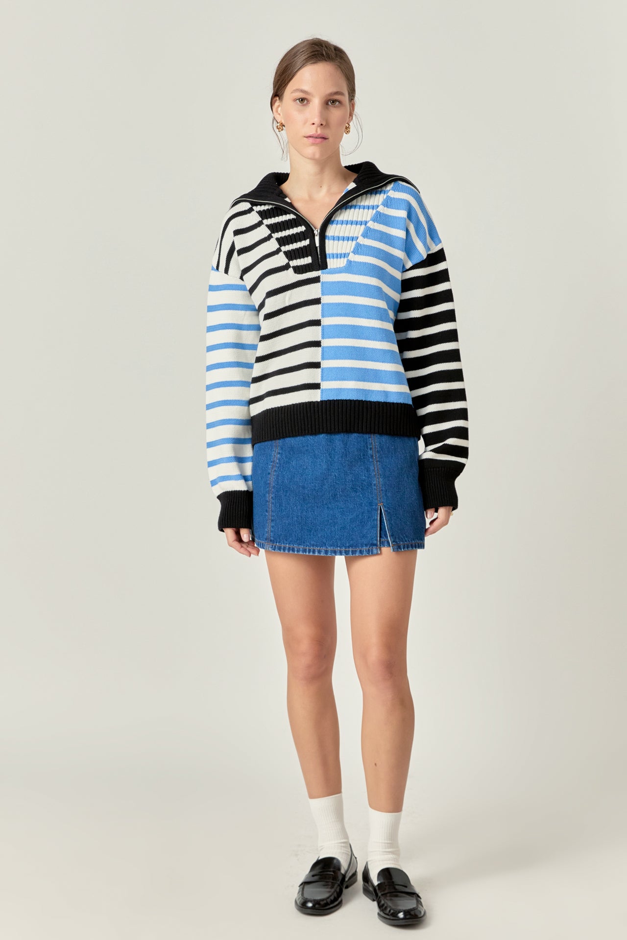 ENGLISH FACTORY - English Factory - Multi Stripe Knit Sweater - SWEATERS & KNITS available at Objectrare