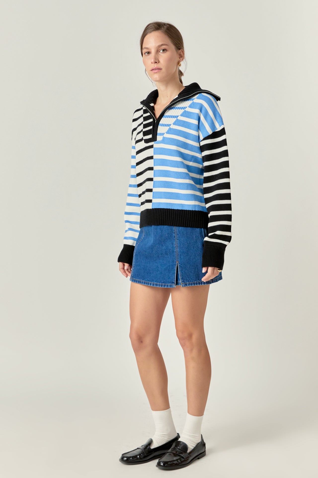 ENGLISH FACTORY - English Factory - Multi Stripe Knit Sweater - SWEATERS & KNITS available at Objectrare