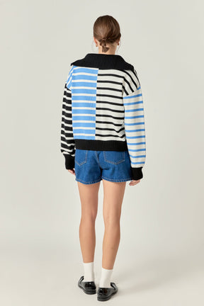 ENGLISH FACTORY - English Factory - Multi Stripe Knit Sweater - SWEATERS & KNITS available at Objectrare