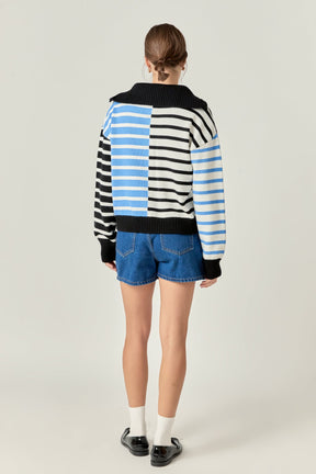 ENGLISH FACTORY - Multi Stripe Knit - SWEATERS & KNITS available at Objectrare
