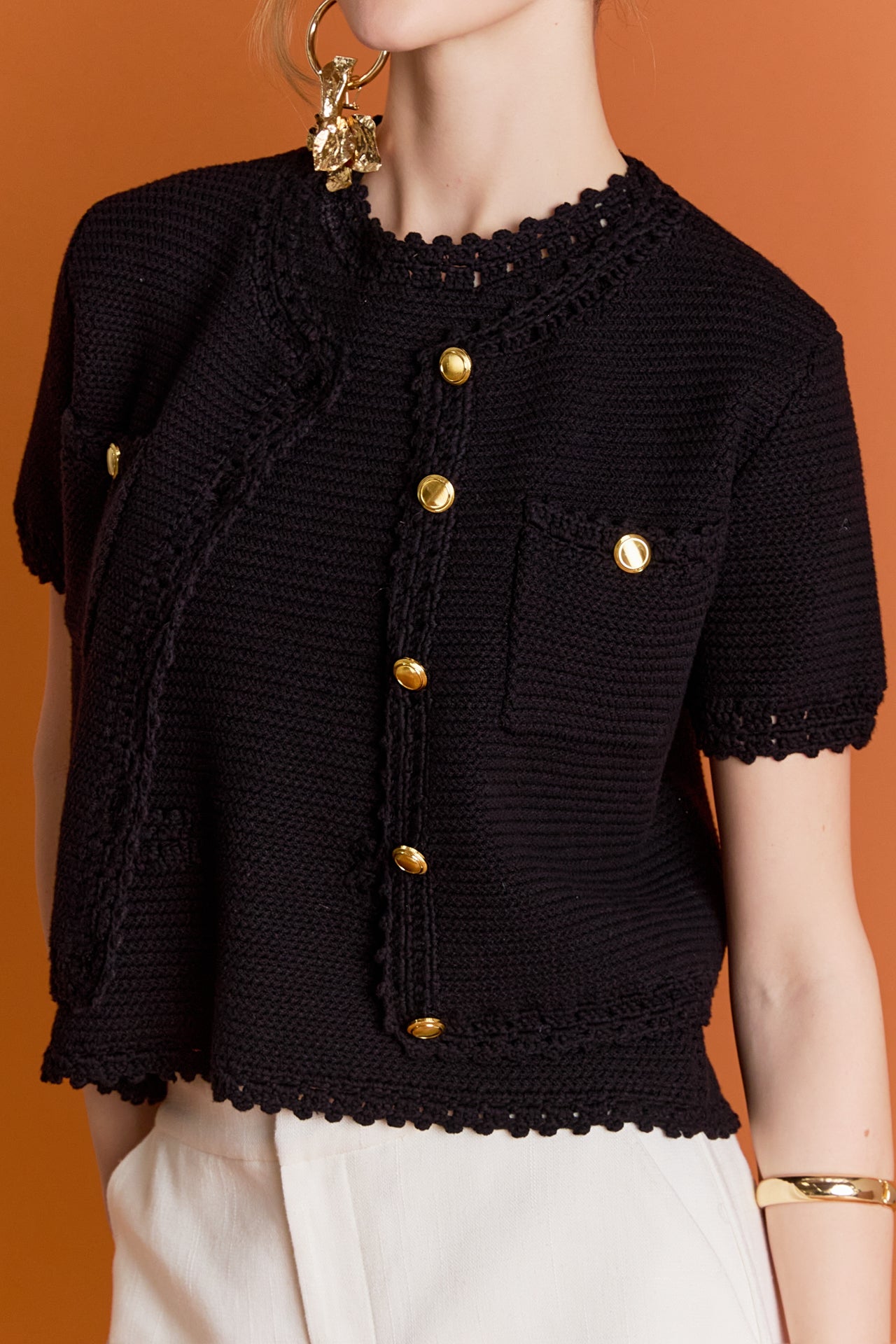 Vivienne Short Sleeve Textured Cardigan