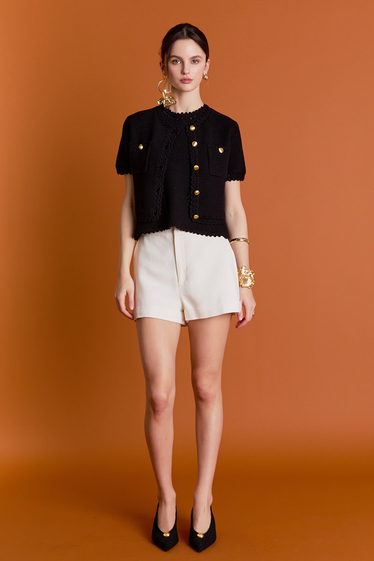 Vivienne Short Sleeve Textured Cardigan