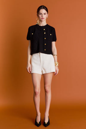 Vivienne Short Sleeve Textured Cardigan