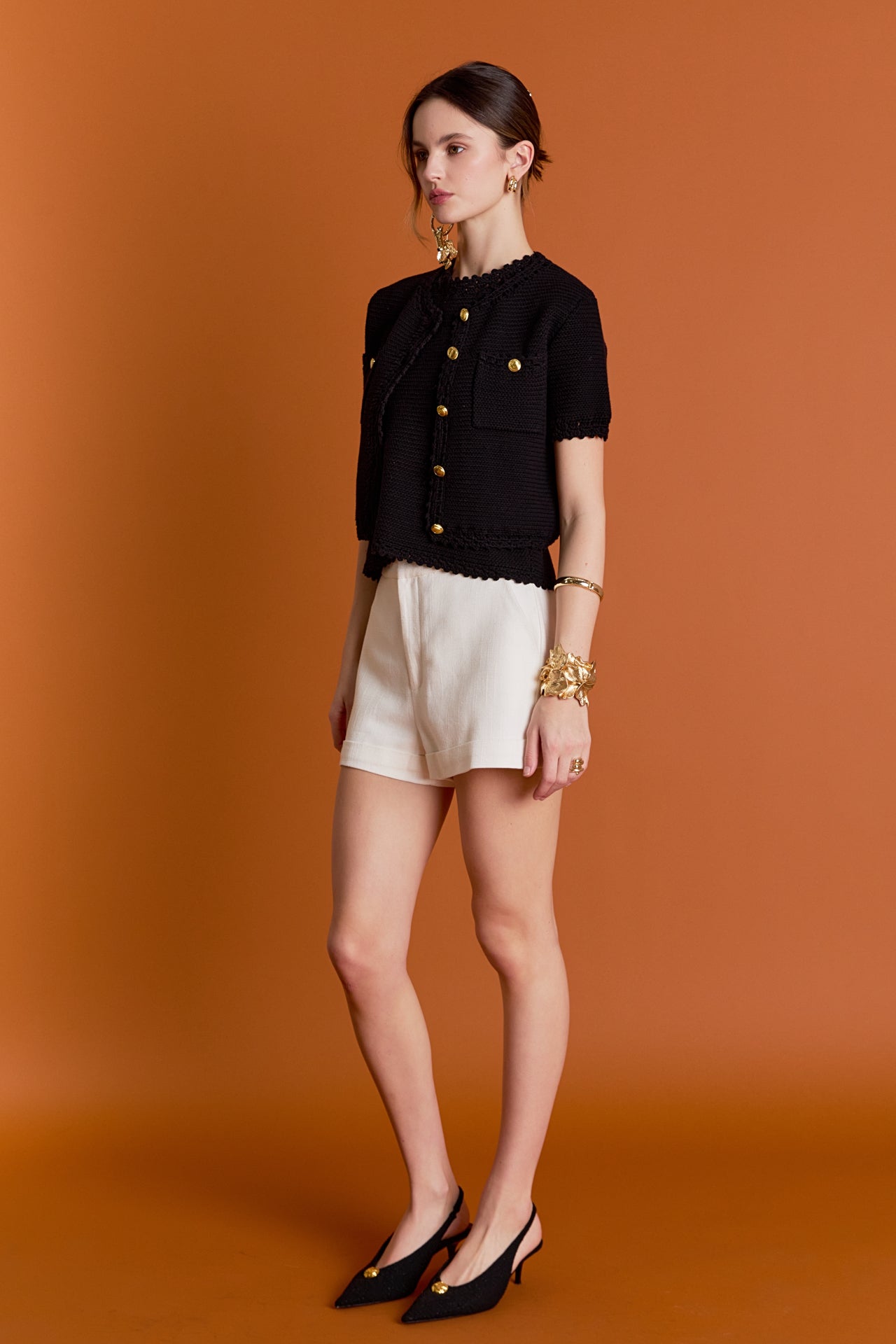 Vivienne Short Sleeve Textured Cardigan