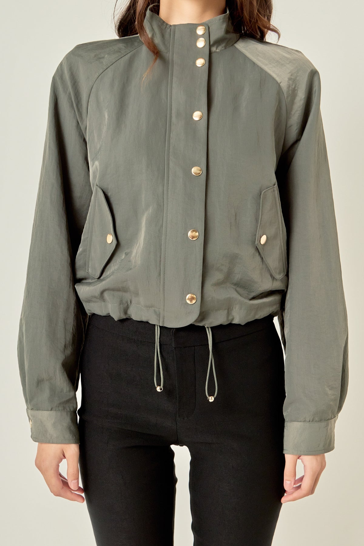 ENGLISH FACTORY - Drawstring Hem Utility Jacket - JACKETS available at Objectrare