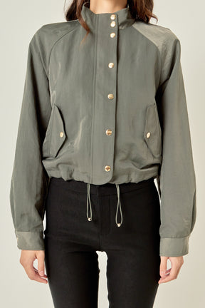 Drawstring Hem Utility Jacket