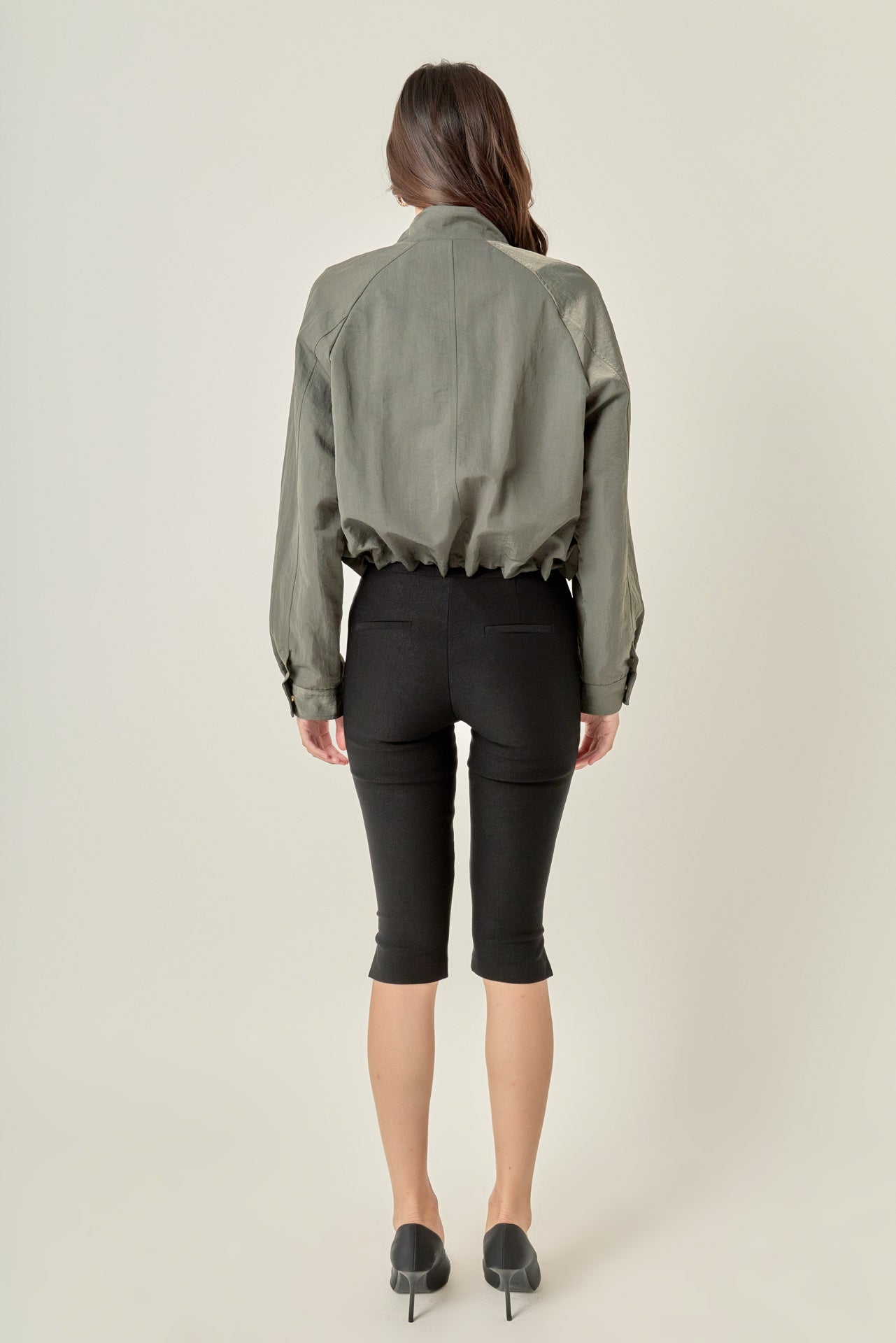 Drawstring Hem Utility Jacket