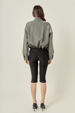 Drawstring Hem Utility Jacket