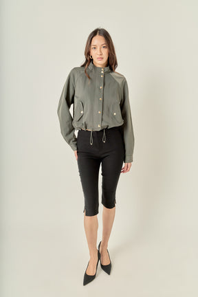 Drawstring Hem Utility Jacket