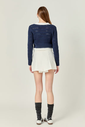 ENGLISH FACTORY - Contrast Round Hem Cardigan - SWEATERS & KNITS available at Objectrare