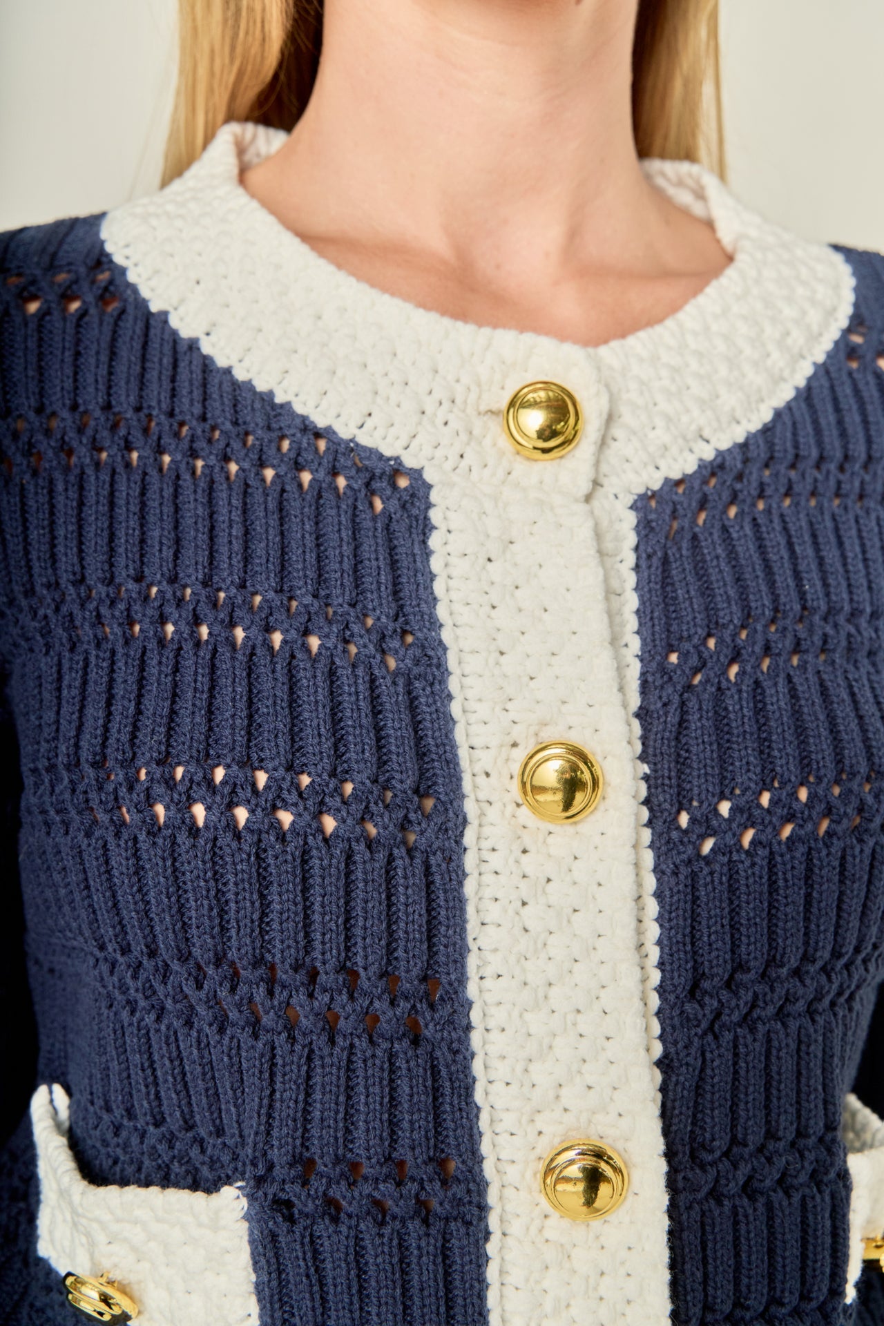 ENGLISH FACTORY - Contrast Round Hem Cardigan - SWEATERS & KNITS available at Objectrare