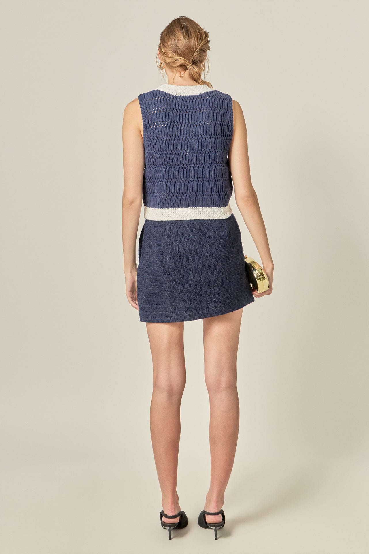 ENGLISH FACTORY - Contrast Sleeveless Knit Top - TOPS available at Objectrare