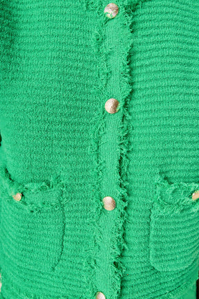 ENGLISH FACTORY - Haley Fringe Knit Vest - OUTERWEAR available at Objectrare