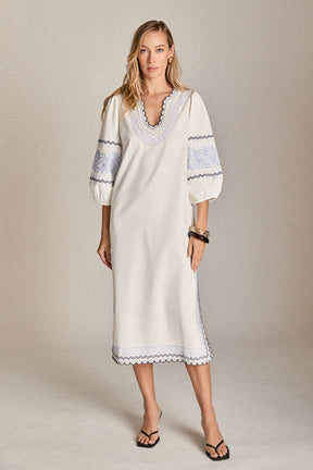 ENGLISH FACTORY - The Scallop Stitch Midi Dress - DRESSES available at Objectrare