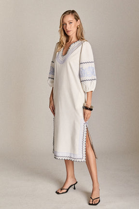 ENGLISH FACTORY - The Scallop Stitch Midi Dress - DRESSES available at Objectrare