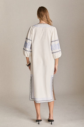 ENGLISH FACTORY - The Scallop Stitch Midi Dress - DRESSES available at Objectrare