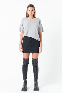 GREY LAB - Grey Lab - Lurex Short Sleeves Knit Top - TOPS available at Objectrare