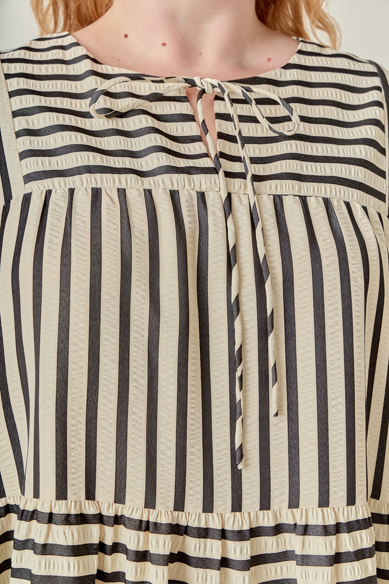 ENGLISH FACTORY - Plus Size Striped Mini Dress - DRESSES available at Objectrare