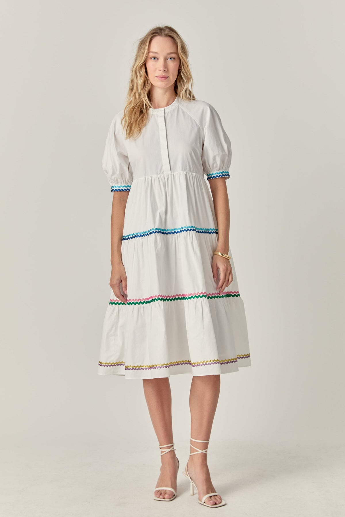 ENGLISH FACTORY - Scalloped Trimmed Midi Dress - DRESSES available at Objectrare