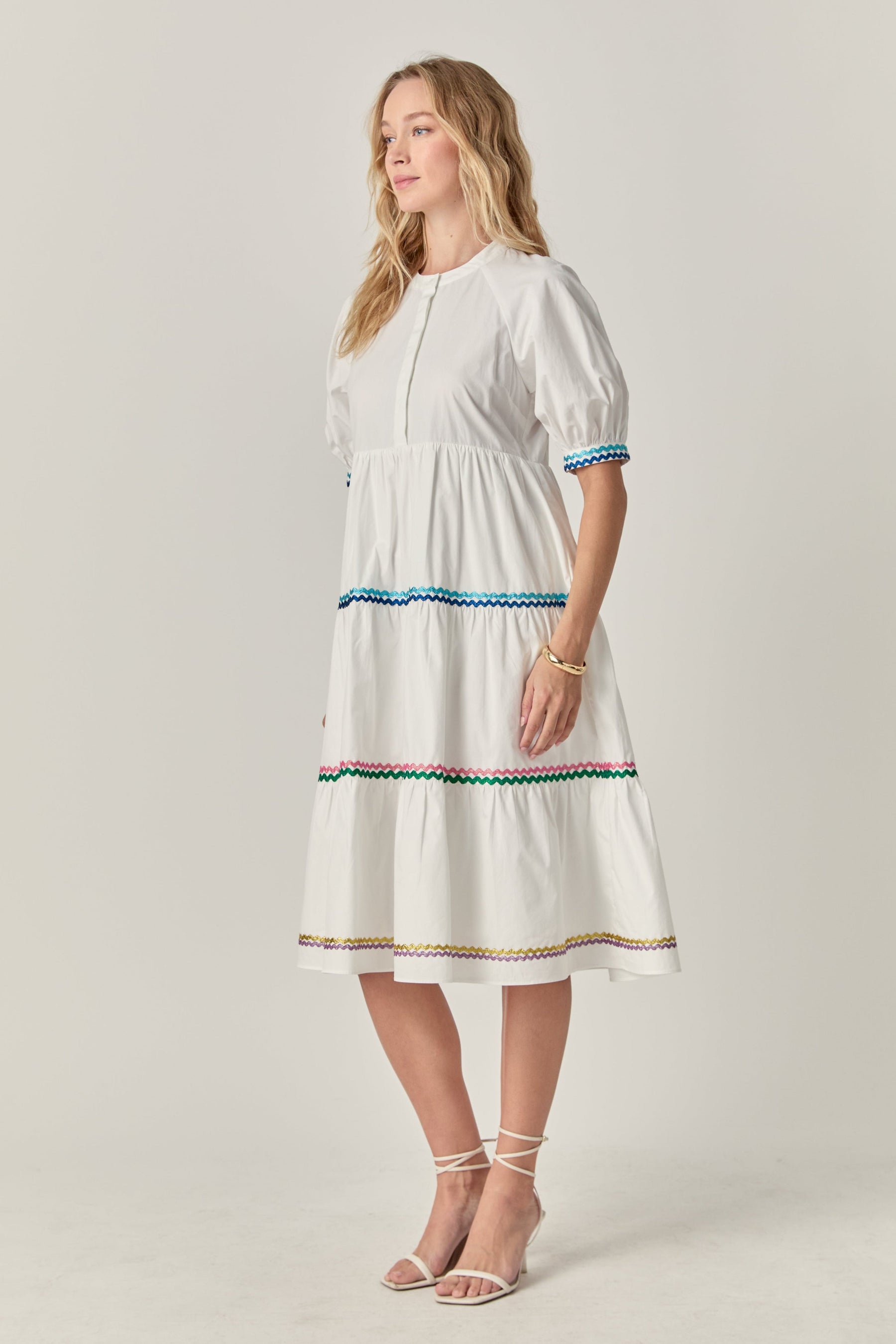 ENGLISH FACTORY - Scalloped Trimmed Midi Dress - DRESSES available at Objectrare