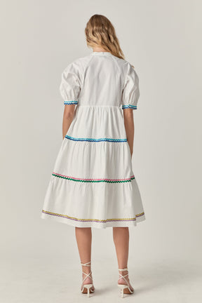 ENGLISH FACTORY - Scalloped Trimmed Midi Dress - DRESSES available at Objectrare