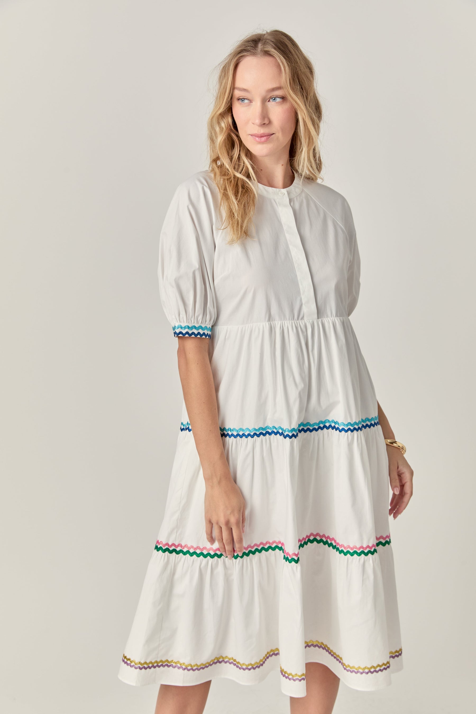 ENGLISH FACTORY - Scalloped Trimmed Midi Dress - DRESSES available at Objectrare