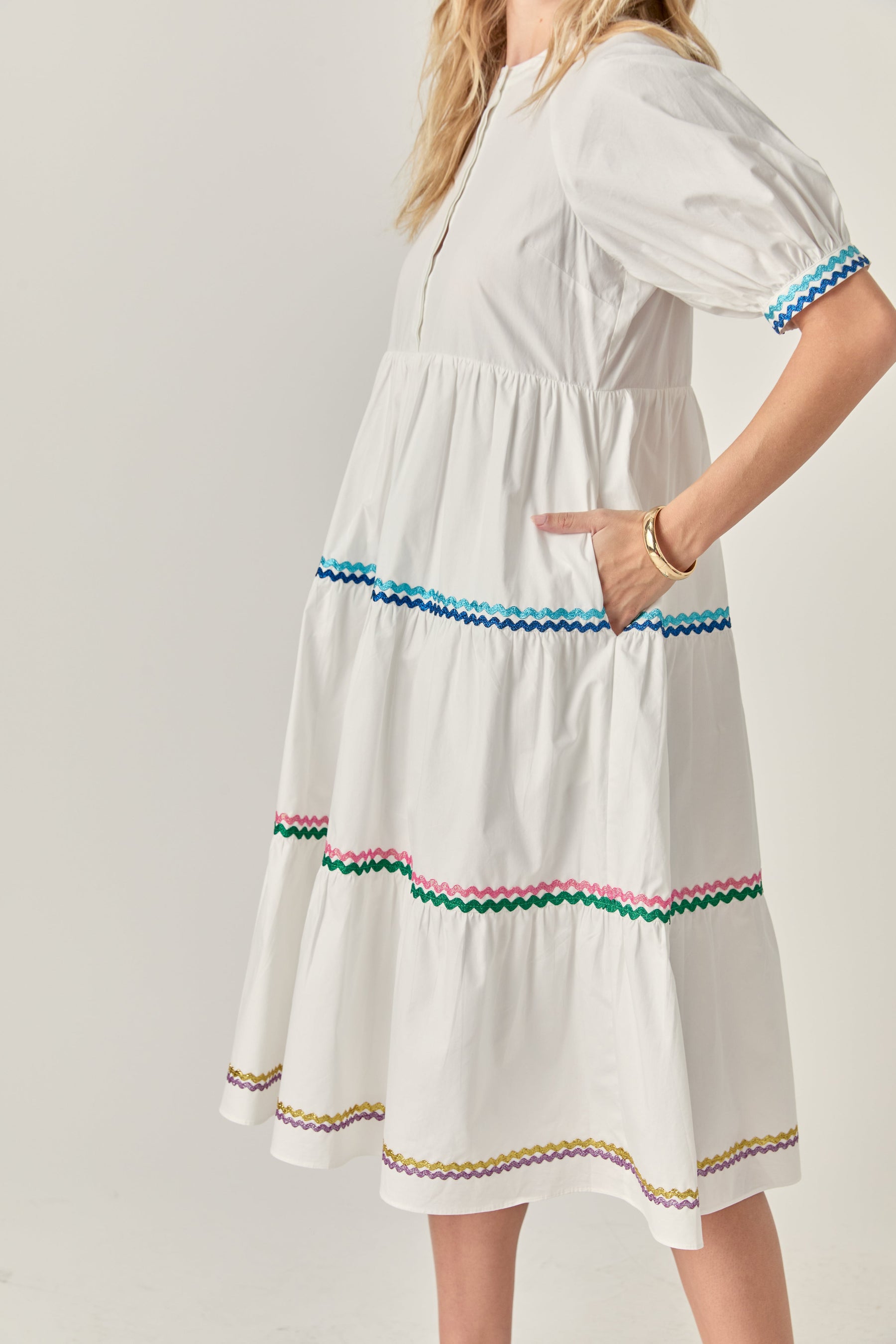 ENGLISH FACTORY - Scalloped Trimmed Midi Dress - DRESSES available at Objectrare