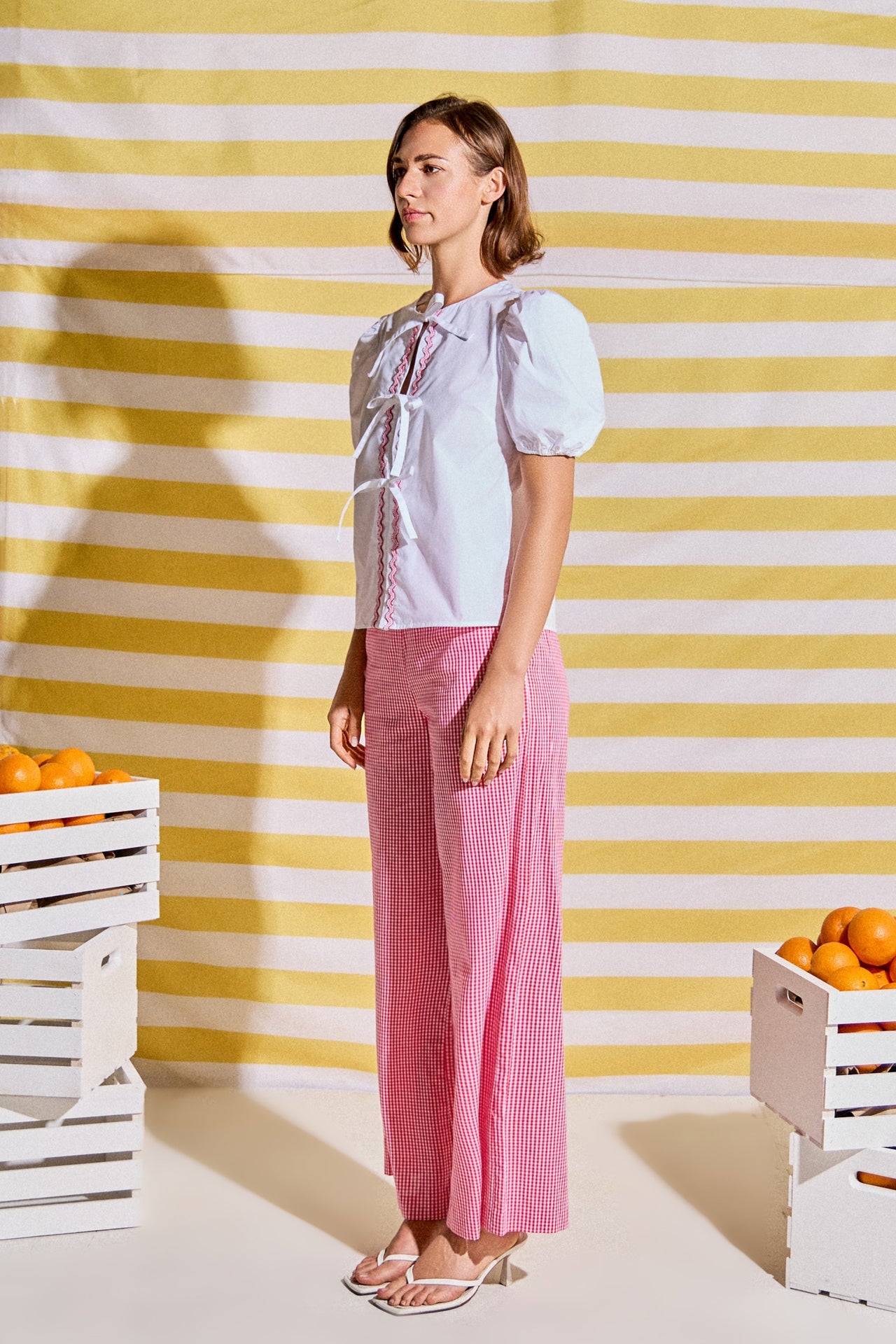 Sweet Stitched Bow Blouse