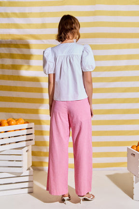 Sweet Stitched Bow Blouse