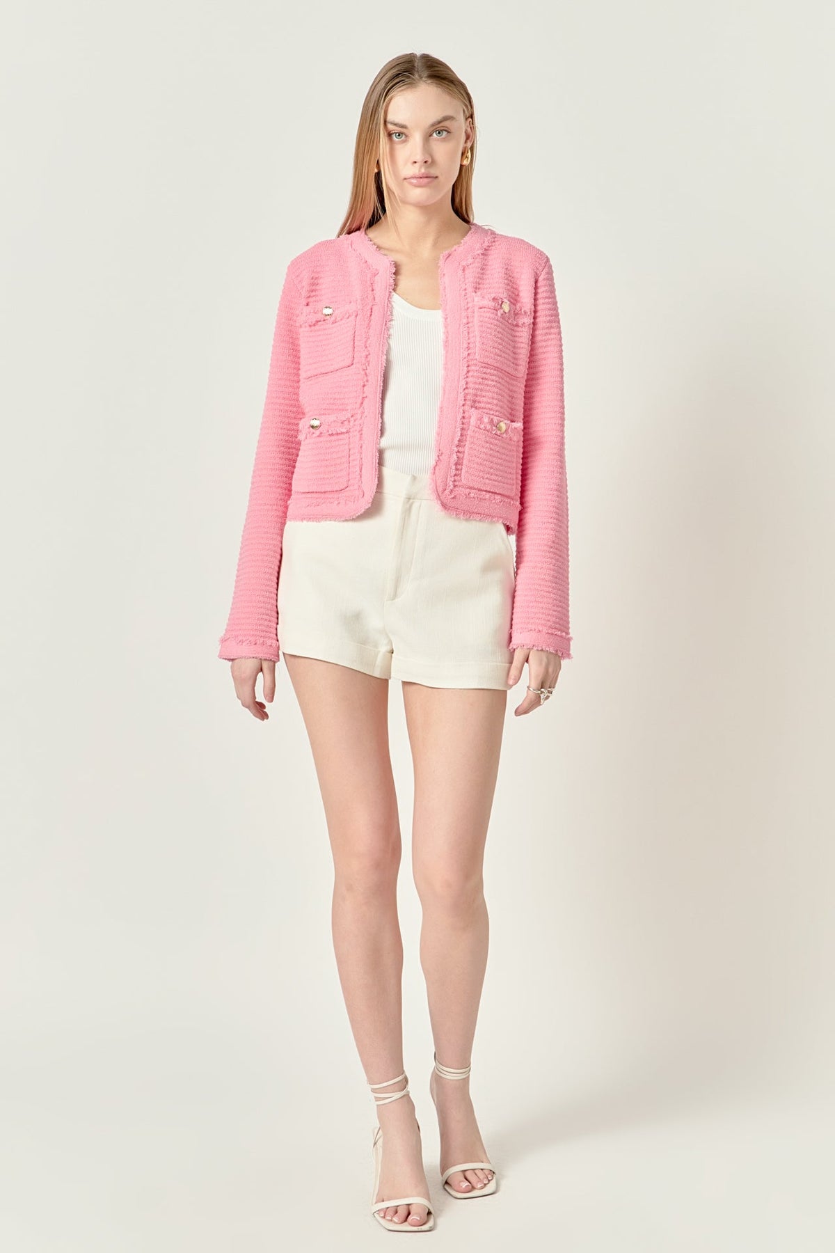 ENGLISH FACTORY - Lucy Fringe Detailed Knit Cardigan - SWEATERS & KNITS available at Objectrare