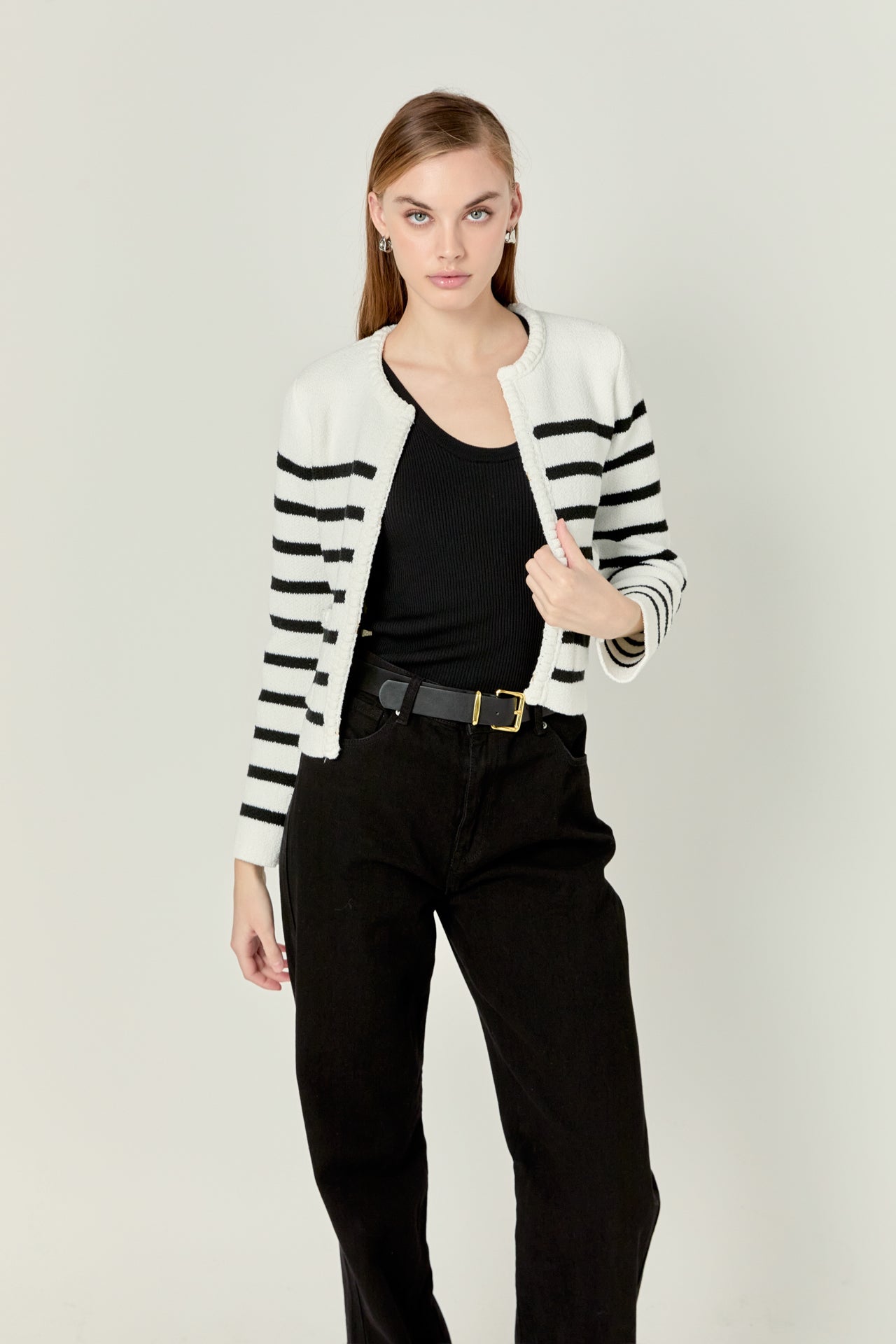 ENGLISH FACTORY - English Factory - Braided Stripe Cardigan - SWEATERS & KNITS available at Objectrare