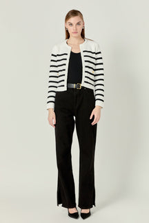 ENGLISH FACTORY - English Factory - Braided Stripe Cardigan - SWEATERS & KNITS available at Objectrare