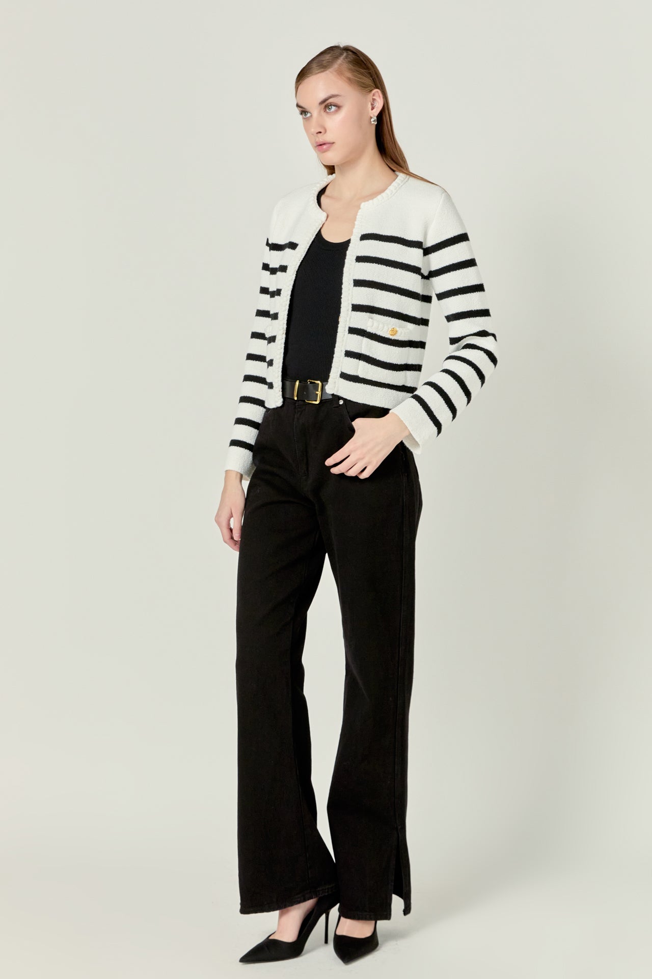 ENGLISH FACTORY - English Factory - Braided Stripe Cardigan - SWEATERS & KNITS available at Objectrare