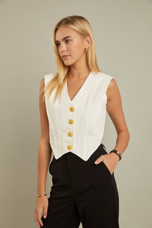 ENGLISH FACTORY - Denim Vest - TOPS available at Objectrare