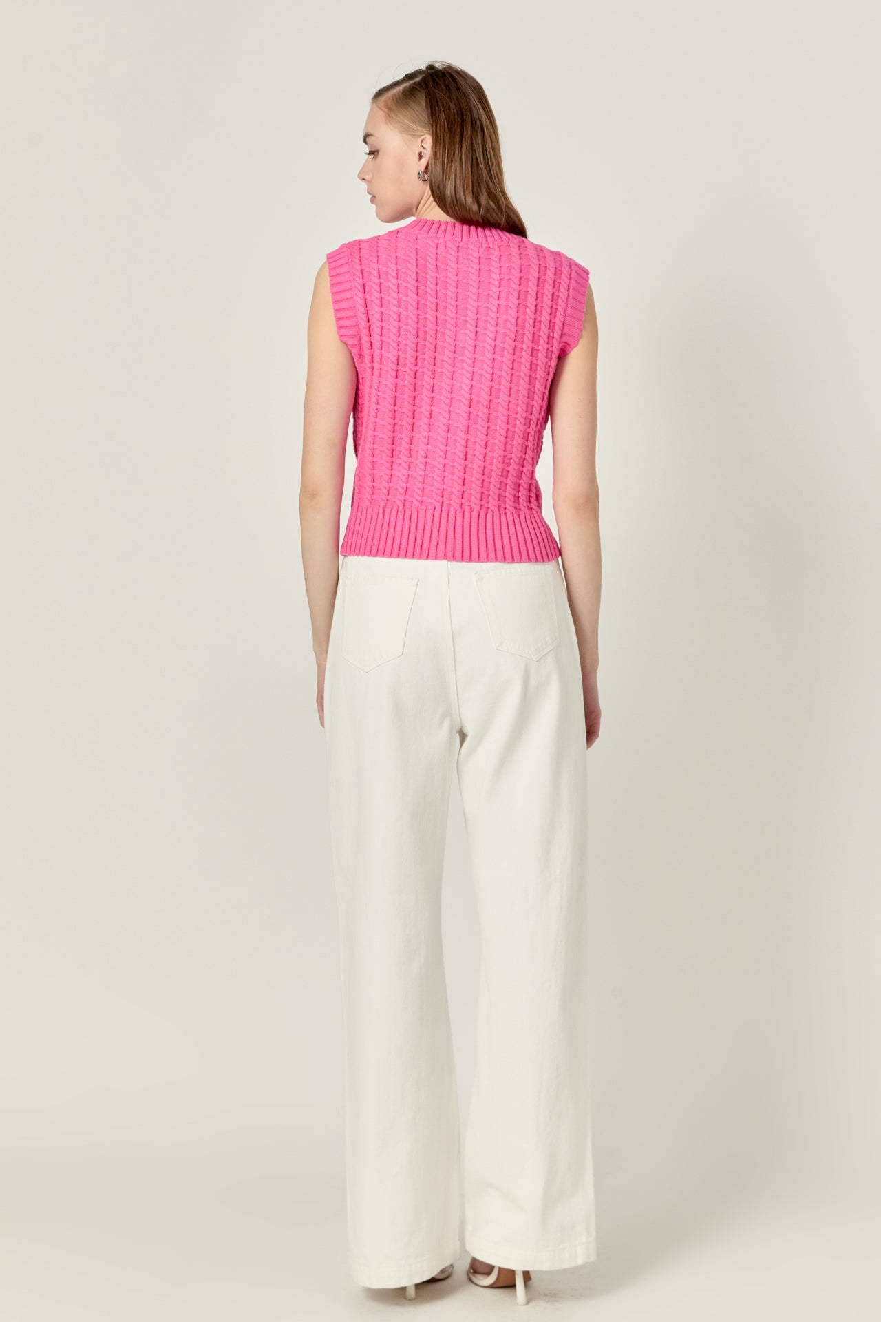 ENGLISH FACTORY - Textured Knit Vest - OUTERWEAR available at Objectrare