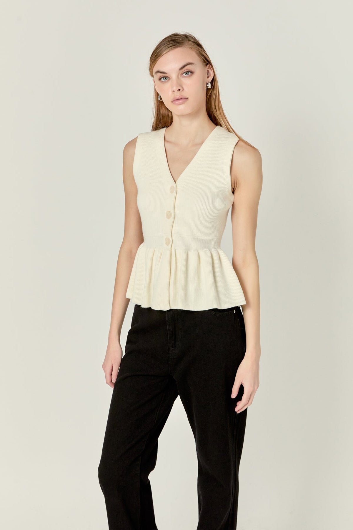 Olivia Peplum Knit Vest