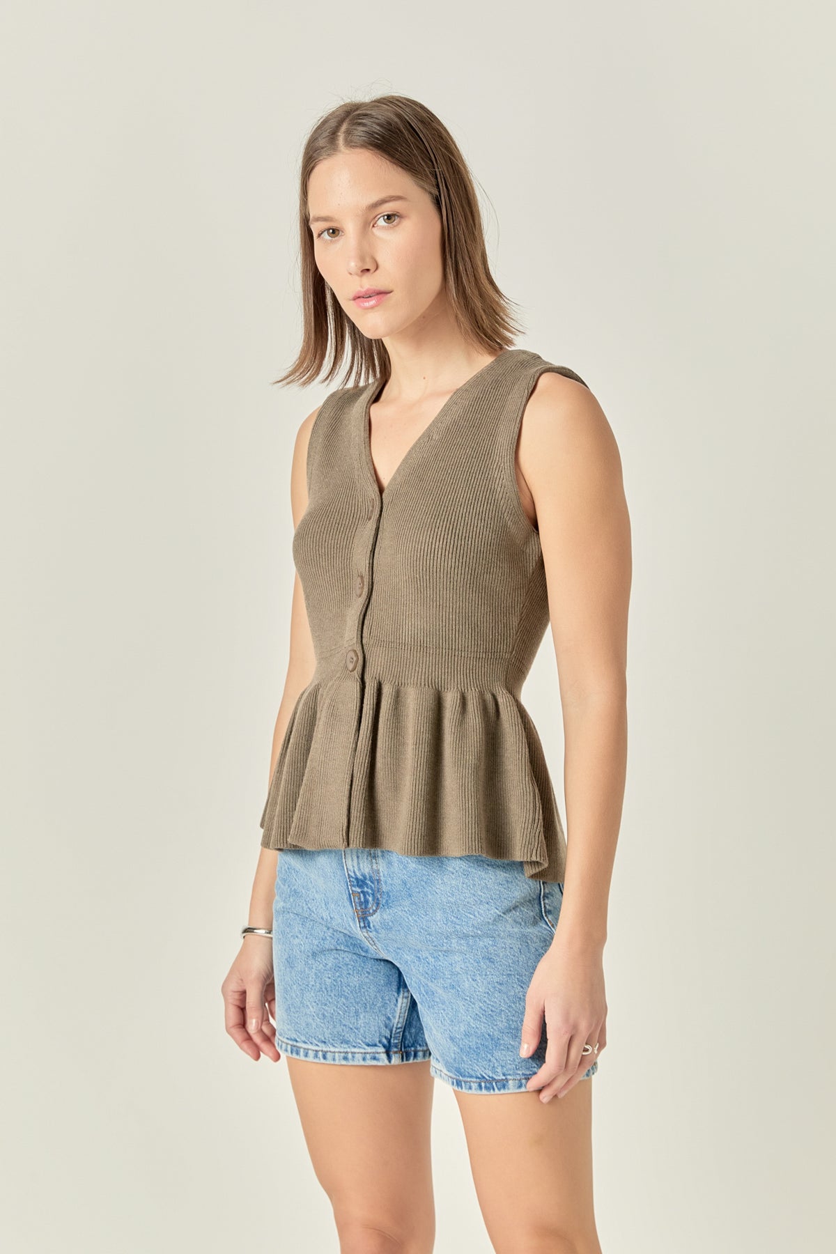 Olivia Peplum Knit Vest