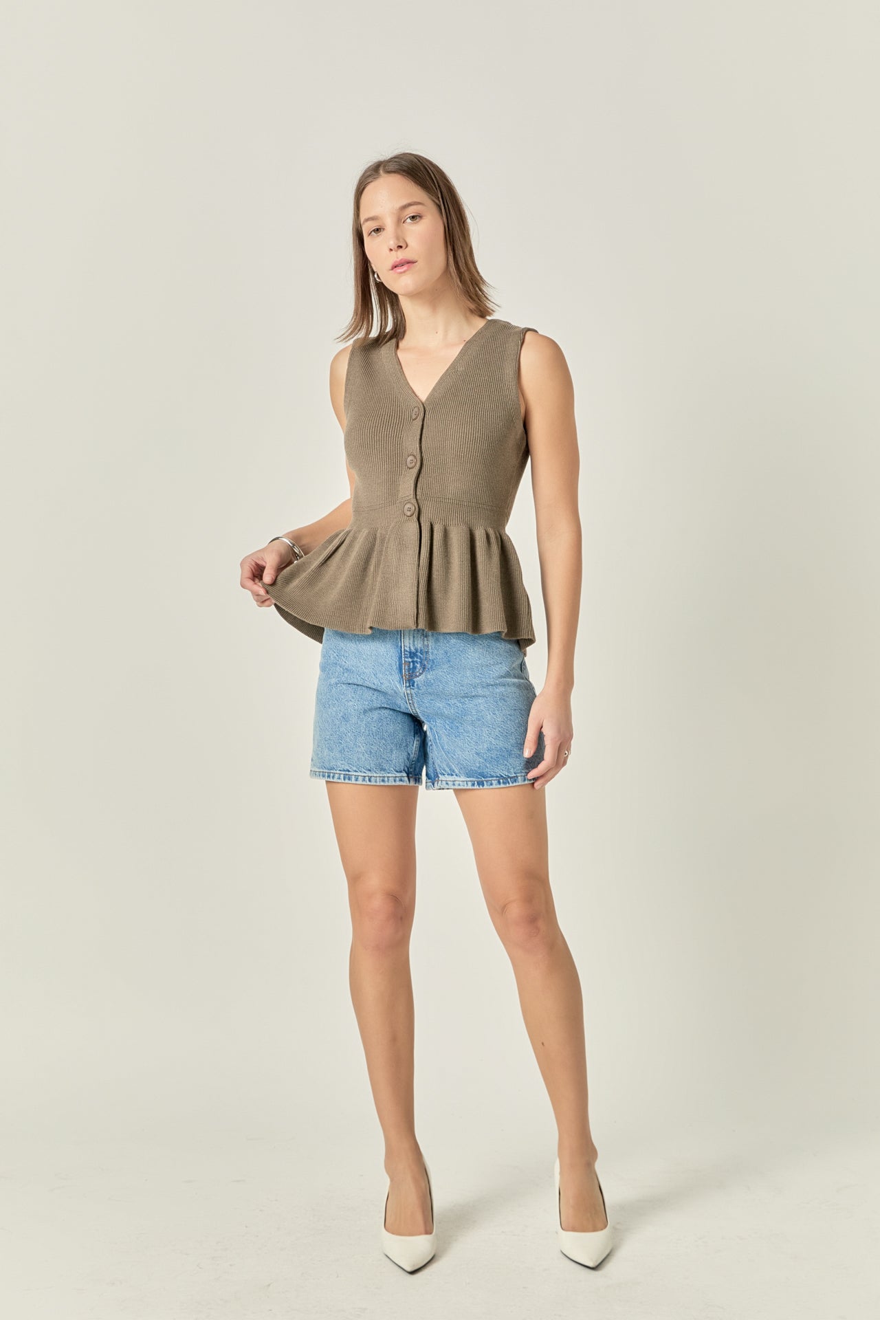 Olivia Peplum Knit Vest