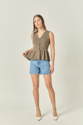 Olivia Peplum Knit Vest