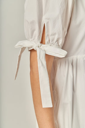 ENGLISH FACTORY - Tiered Midi Dress with Bow-Tie Sleeves - DRESSES available at Objectrare