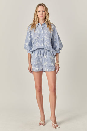 The Charlotte Embroidered Striped Shorts